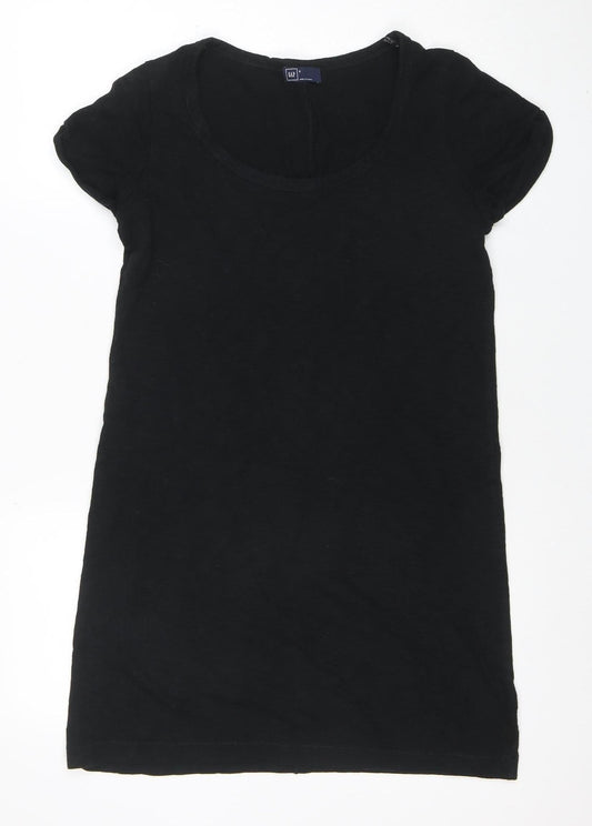 GAP Women Black Short Sleeve T-Shirt Dress Size S