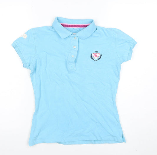 Abercrombie & Fitch Women's Blue Polo Shirt M Classic Cotton Top