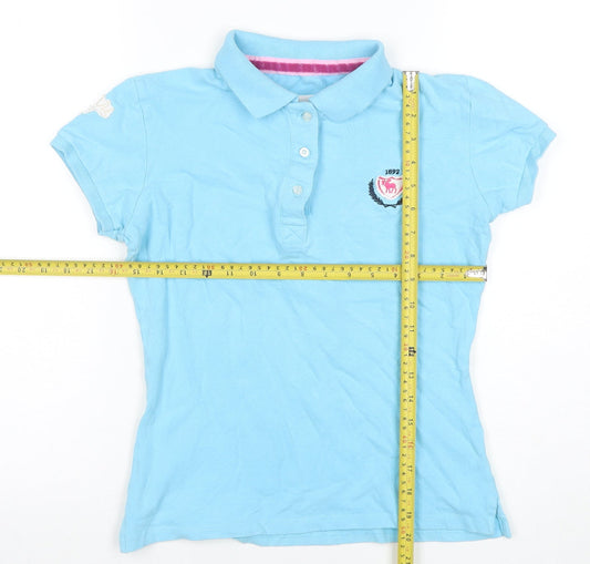 Abercrombie & Fitch Women's Blue Polo Shirt M Classic Cotton Top