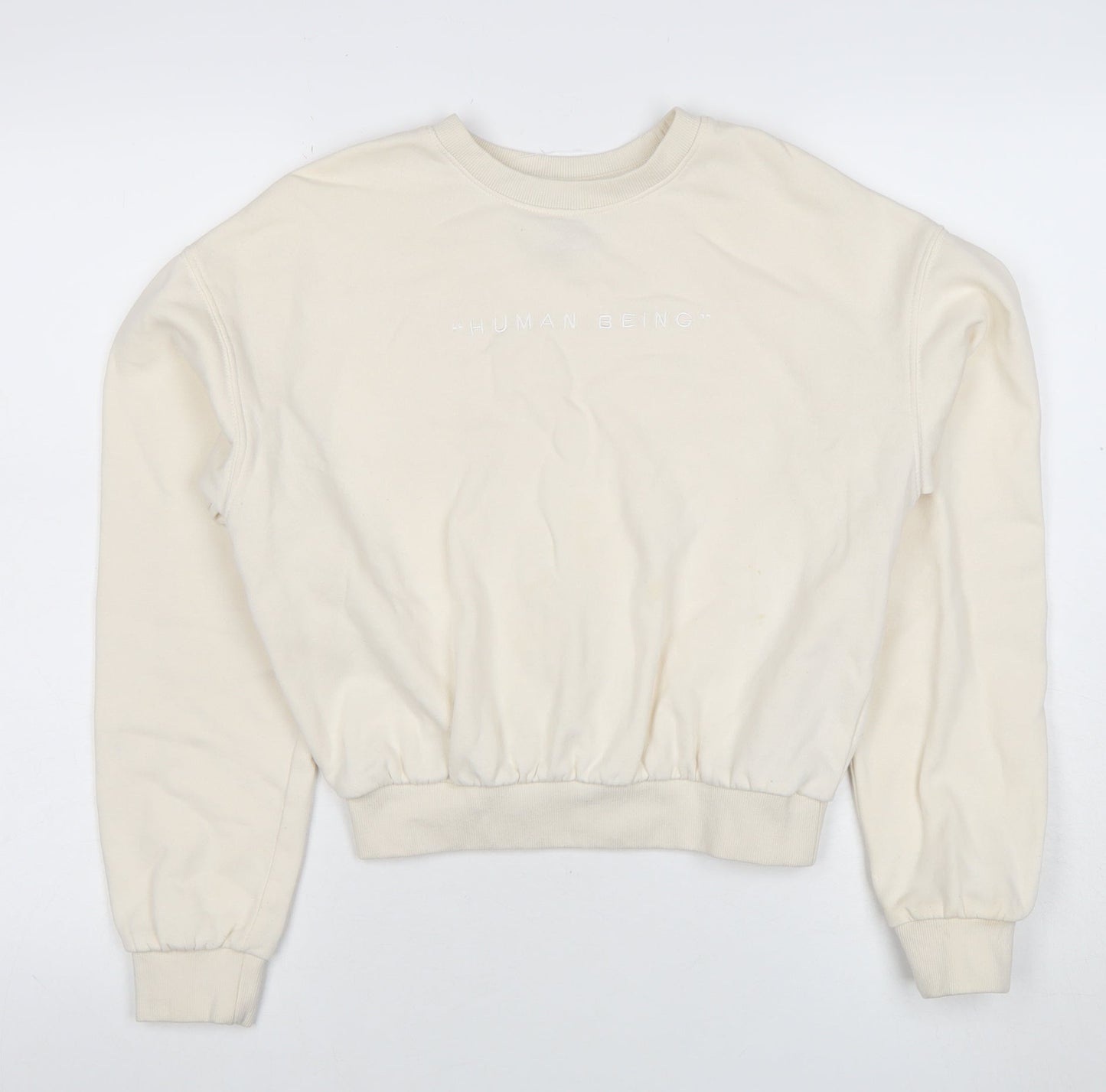 Womens UK Size XS H&M Beige Pullover Sweatshirt