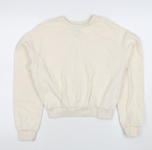 Womens UK Size XS H&M Beige Pullover Sweatshirt