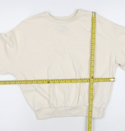 Womens UK Size XS H&M Beige Pullover Sweatshirt