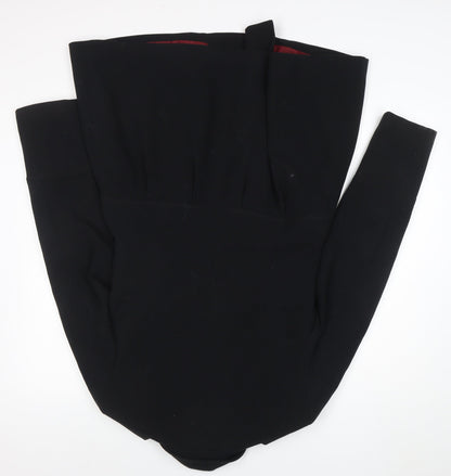 Next Women's Black Size 12 Motorcycle Style Mid-Length Coat