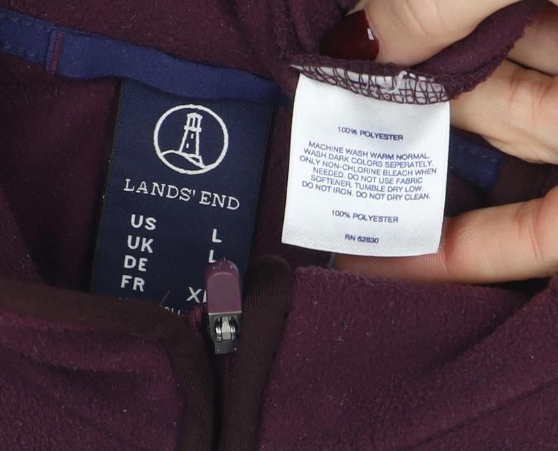 Womens UK Size L Lands' End Red Pullover Sweatshirt