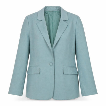 ASOS Women Teal Blue One-Button Long Blazer Jacket Size UK 6