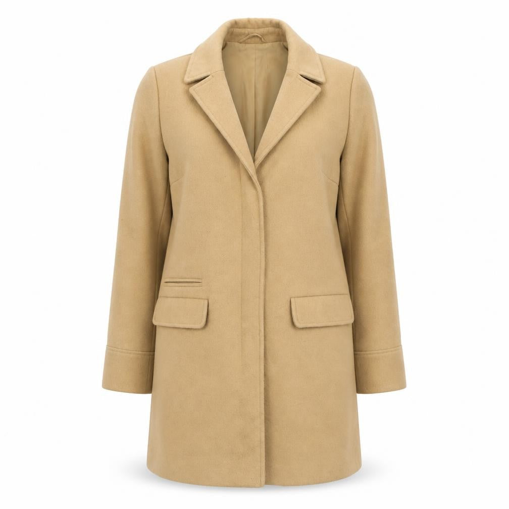 Womens UK Size 4 Topshop Beige Overcoat