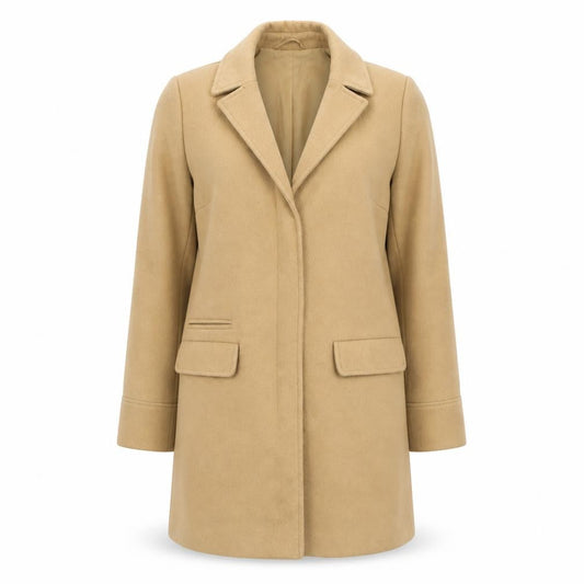 Womens UK Size 4 Topshop Beige Overcoat