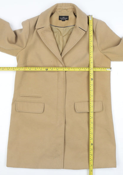 Womens UK Size 4 Topshop Beige Overcoat