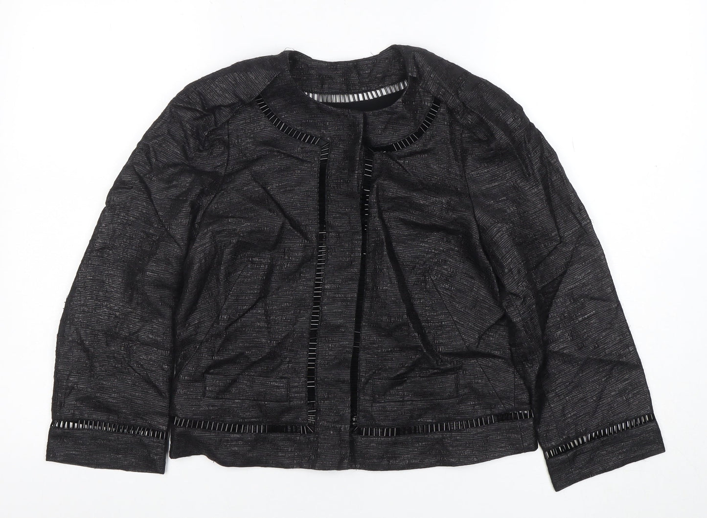 Womens UK Size 8 Jaeger Black Basic Jacket