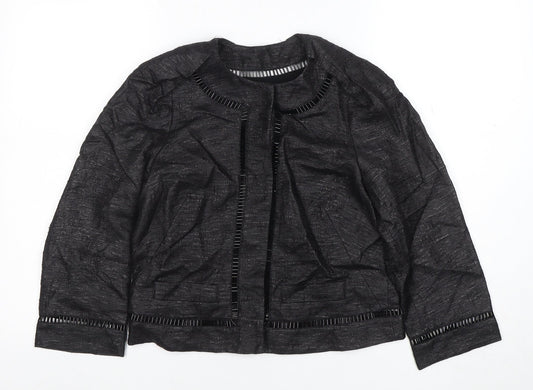 Womens UK Size 8 Jaeger Black Basic Jacket