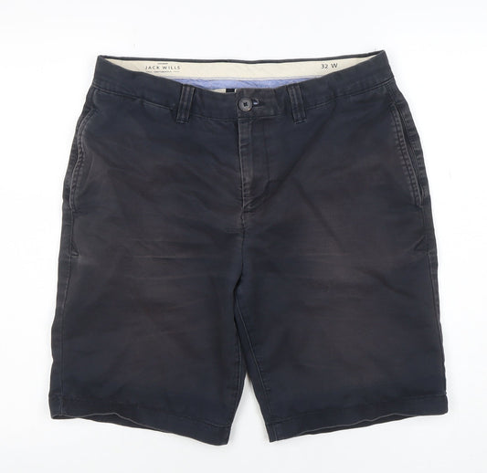 Jack Wills Men's Blue 32W Chino Shorts Cotton Casual