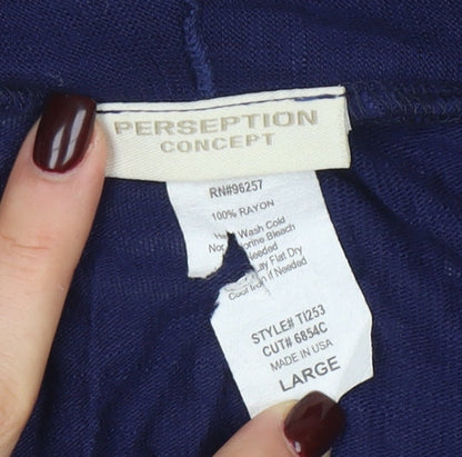 Womens UK Size L Perseption Concept Blue Cardigan Jumper