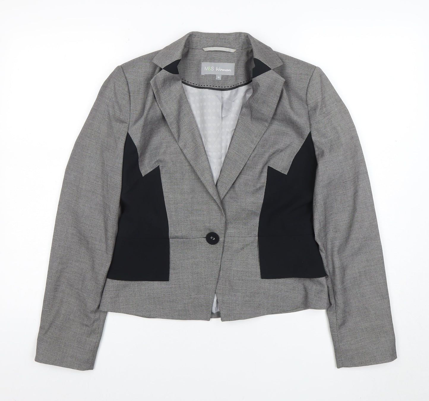 Womens UK Size 10 Marks and Spencer Regular Grey Blazer