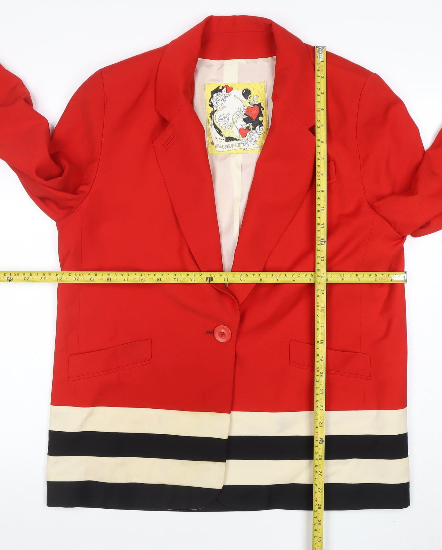 Womens UK Size 16 Cache D'or Regular Red Blazer