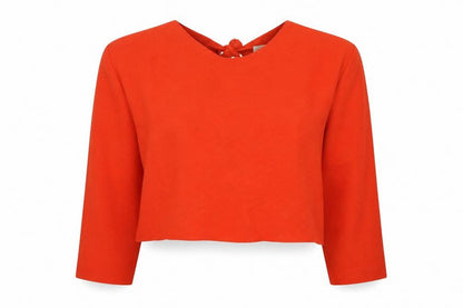 Womens UK Size L Zara Orange Cropped Blouse