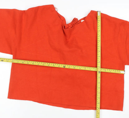 Womens UK Size L Zara Orange Cropped Blouse