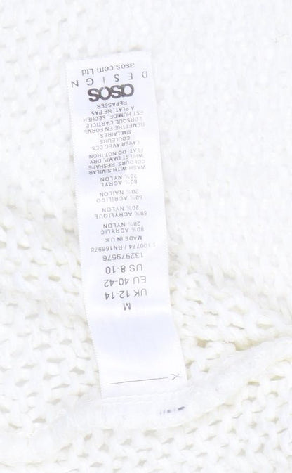 Womens UK Size 12 ASOS Ivory Cardigan Jumper