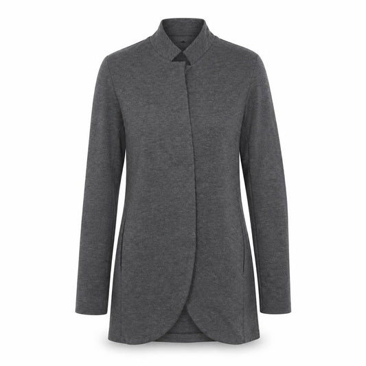Front view of KAOS Grey Slim Fit Mid-Length Jersey Coat unisex adults, size 42