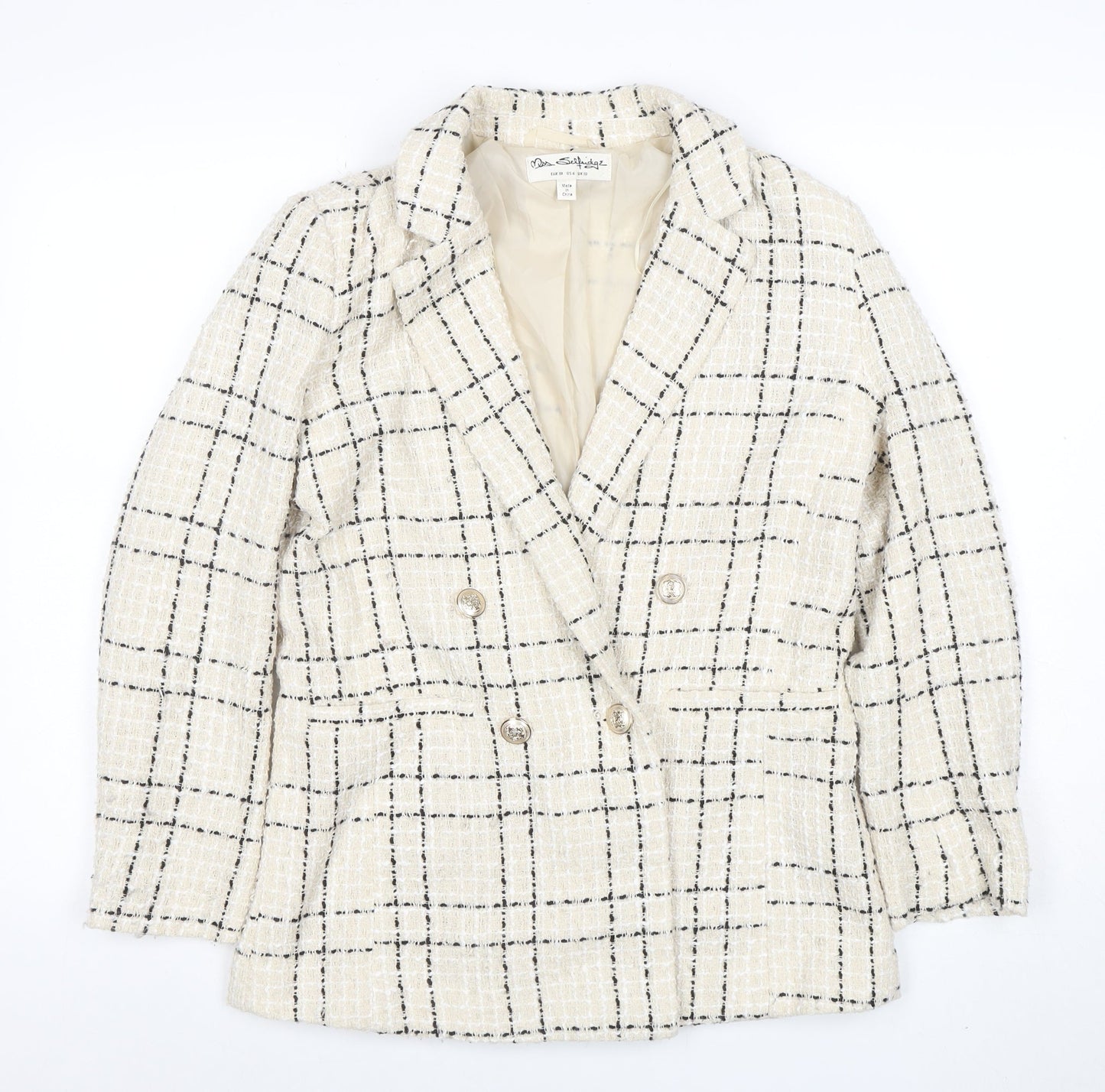 Womens UK Size M Miss Selfridge Regular Beige Blazer