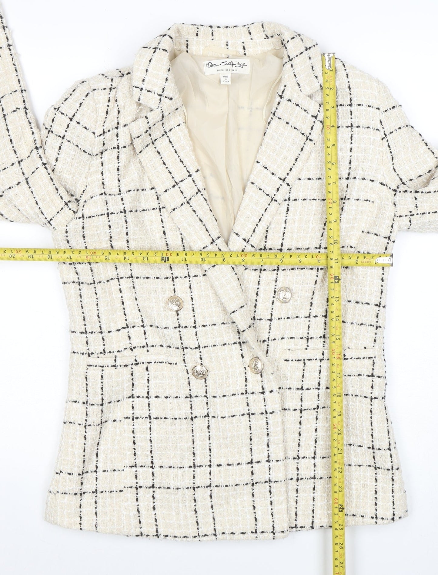 Womens UK Size M Miss Selfridge Regular Beige Blazer