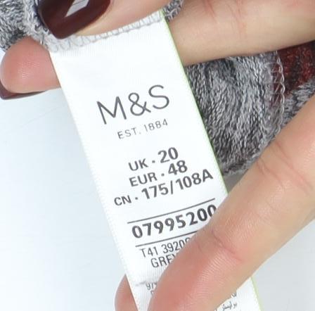 Womens UK Size 20 Marks and Spencer Grey Basic T-Shirt