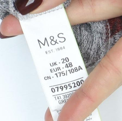 Womens UK Size 20 Marks and Spencer Grey Basic T-Shirt