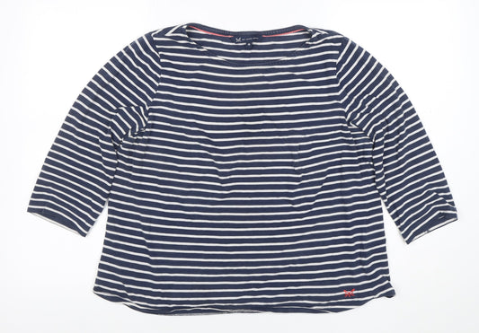 Womens UK Size 14 Crew Clothing Company Blue Basic T-Shirt