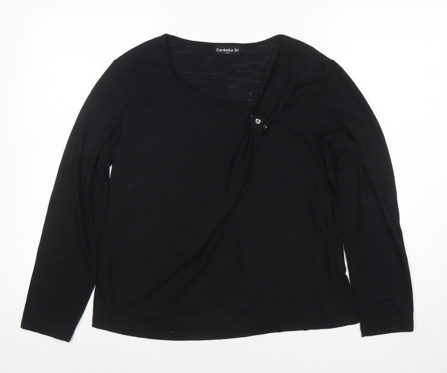 Womens UK Size 14 Cordelia St Black Wrap Blouse