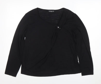 Womens UK Size 14 Cordelia St Black Wrap Blouse