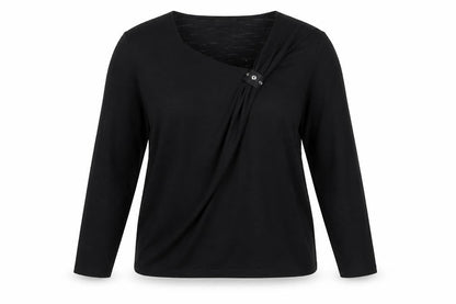 Womens UK Size 14 Cordelia St Black Wrap Blouse