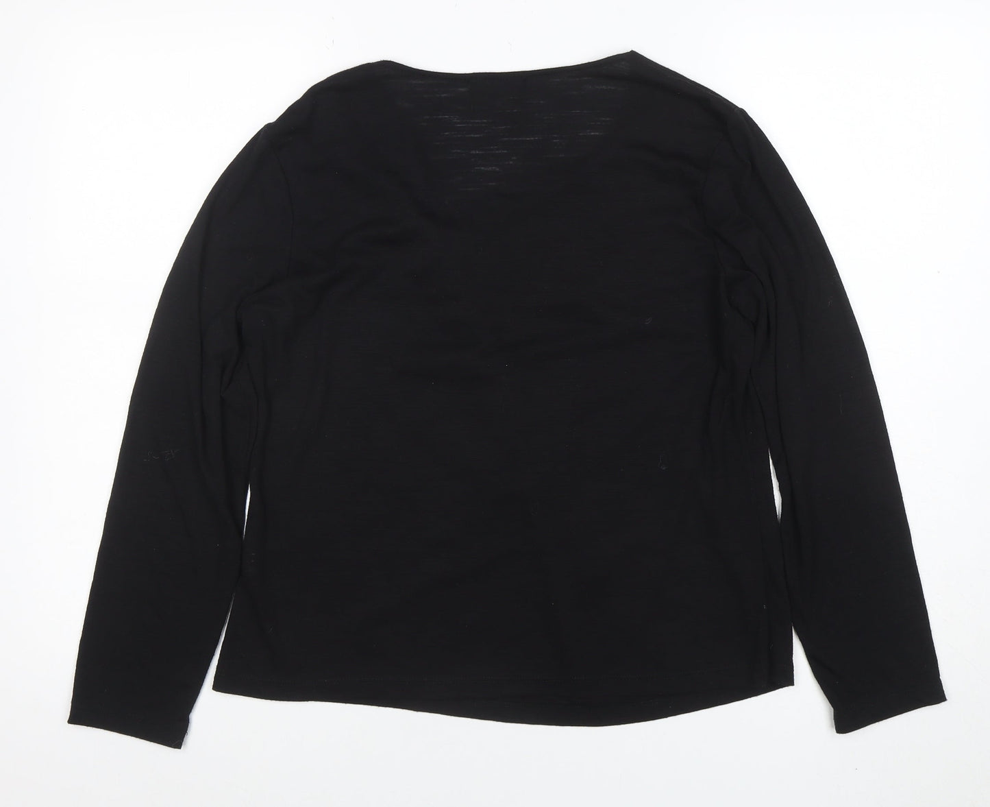 Womens UK Size 14 Cordelia St Black Wrap Blouse