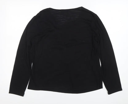 Womens UK Size 14 Cordelia St Black Wrap Blouse