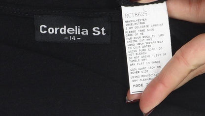 Womens UK Size 14 Cordelia St Black Wrap Blouse