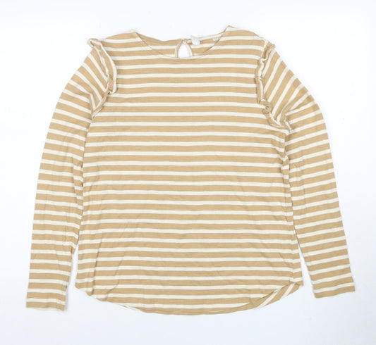 Womens UK Size 12 AND/OR Beige Basic T-Shirt