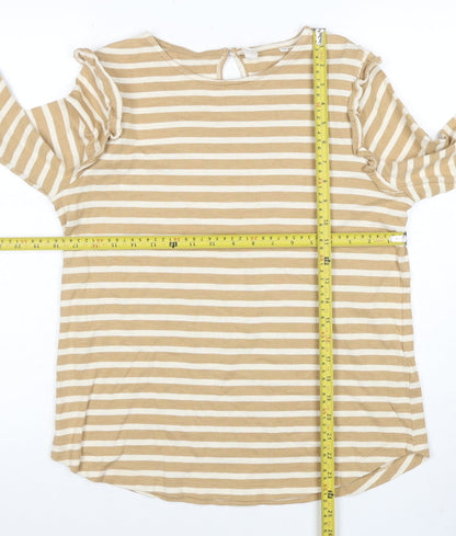 Womens UK Size 12 AND/OR Beige Basic T-Shirt