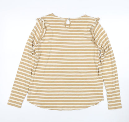 Womens UK Size 12 AND/OR Beige Basic T-Shirt