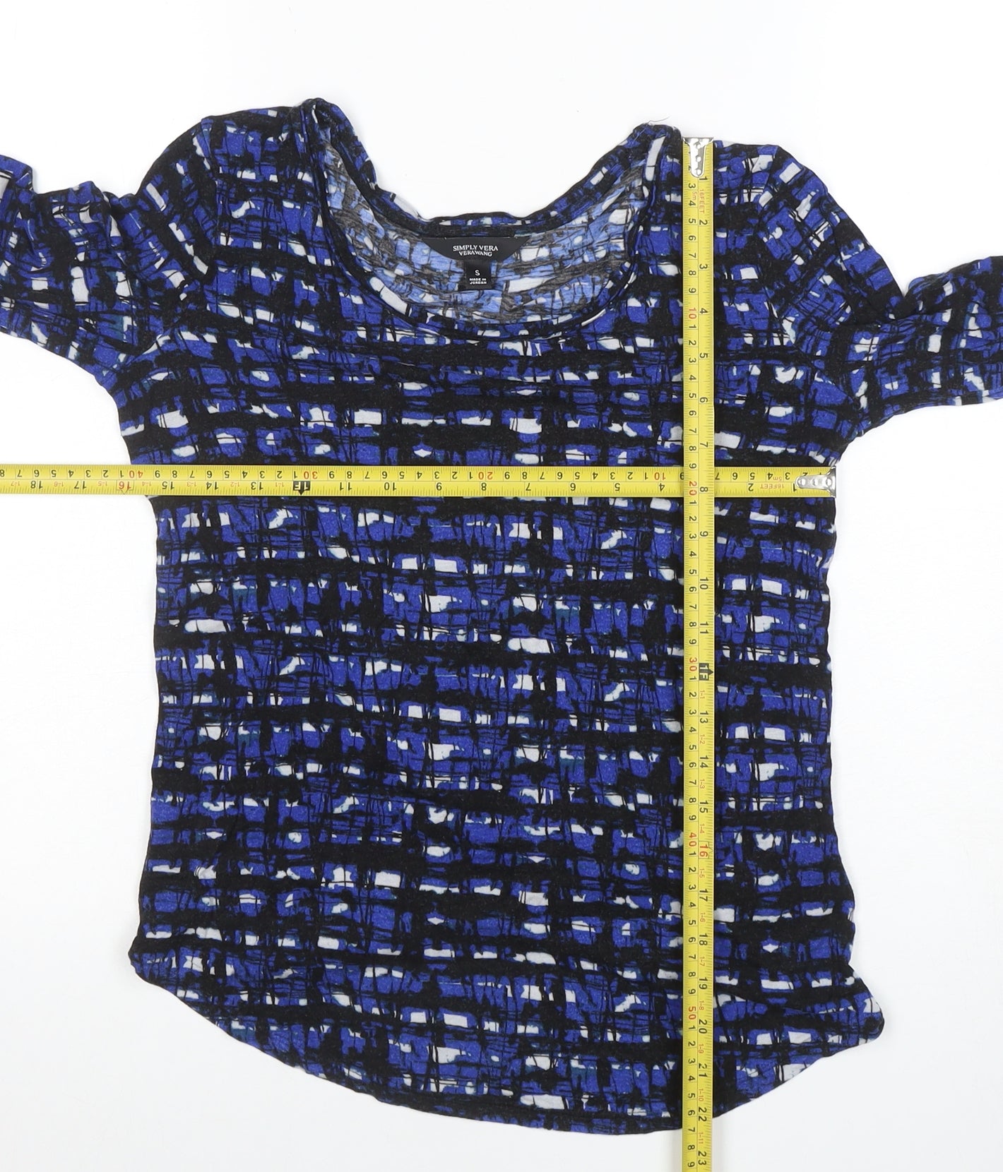 Womens UK Size S Simply Vera Vera Wang Blue Jersey T-Shirt