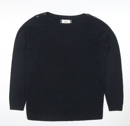 Womens UK Size 14 Maine New England Black Basic Blouse