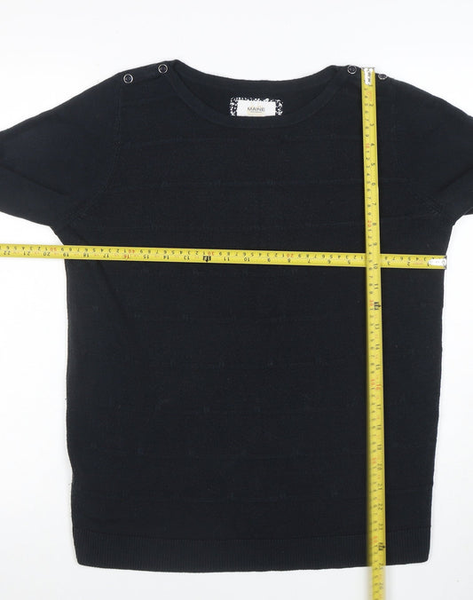 Womens UK Size 14 Maine New England Black Basic Blouse