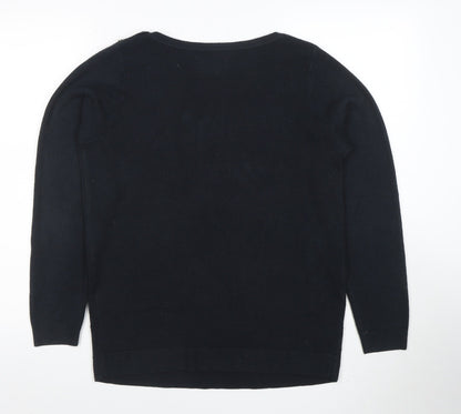Womens UK Size 14 Maine New England Black Basic Blouse