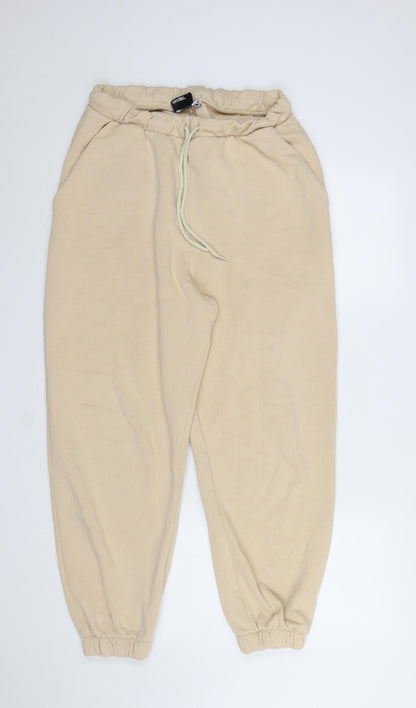 ASOS Design Women’s Beige Jogger Trousers Size 12 Cotton Fleece