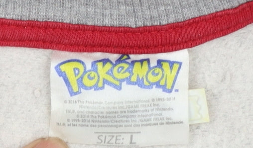 Womens UK Size L Pokémon Grey Pullover Sweatshirt