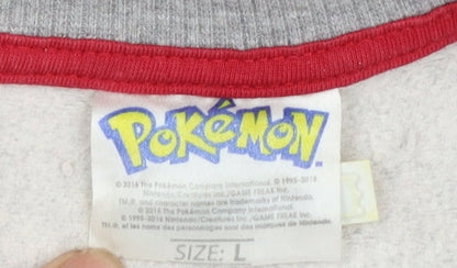 Womens UK Size L Pokémon Grey Pullover Sweatshirt