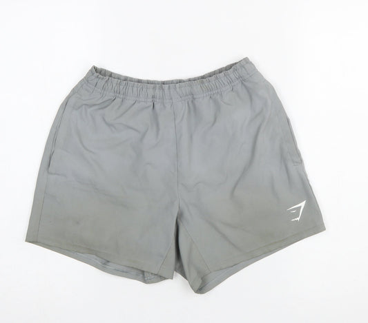 Gymshark Womens Grey XS Athletic Running Shorts Quick Dry Polyester