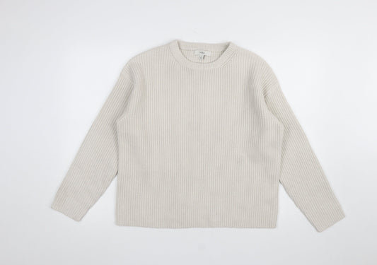 Marks and Spencer Women's Beige Cotton Knit Jumper Size M