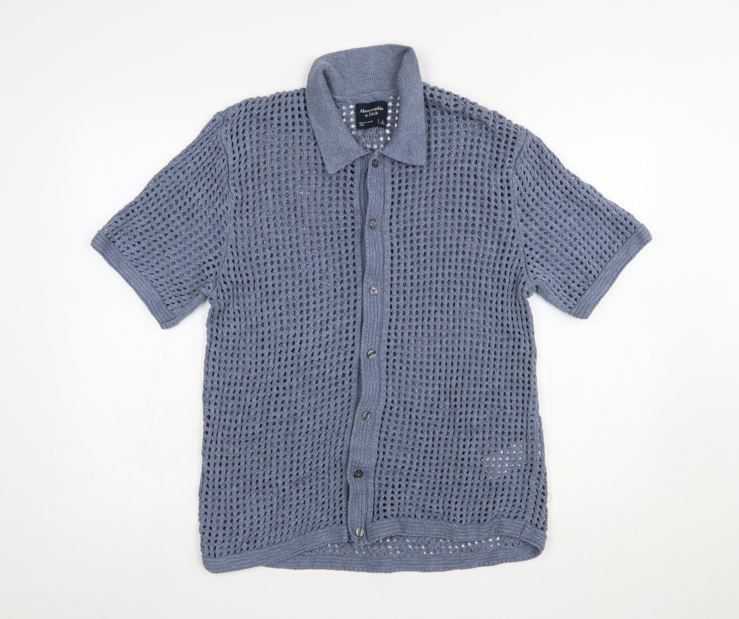 Mens UK Size L Abercrombie & Fitch Blue Cardigan Jumper