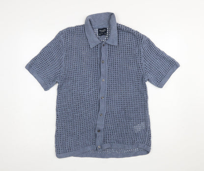 Mens UK Size L Abercrombie & Fitch Blue Cardigan Jumper