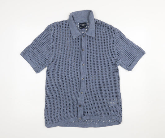Mens UK Size L Abercrombie & Fitch Blue Cardigan Jumper