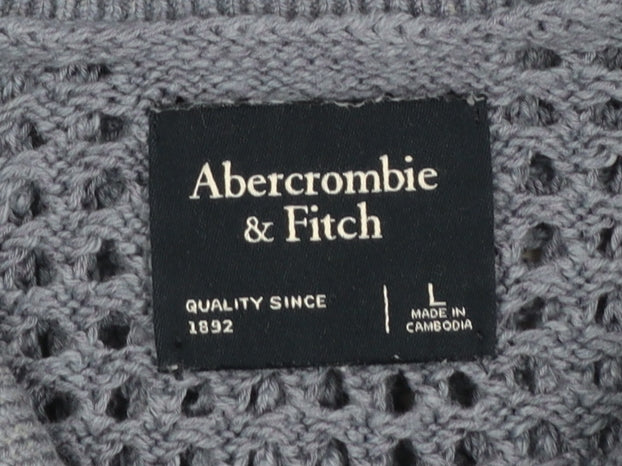 Mens UK Size L Abercrombie & Fitch Blue Cardigan Jumper