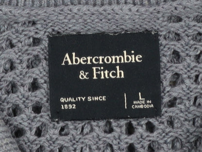 Mens UK Size L Abercrombie & Fitch Blue Cardigan Jumper